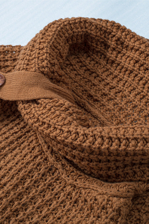 Buttoned Wrap Turtleneck Sweater